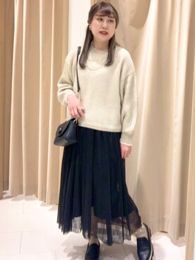 「ショルダーバック」｜「アイテム（その他）」を使った、kloopさん（レディース・162cm）の冬コーディネート