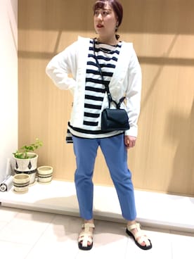 「オーバーシャツ」｜「アイテム（その他）」を使った、kloopさん（レディース・162cm）の春コーディネート