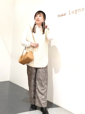 「ペイズリー柄パンツ」｜kloopさん（レディース・162cm）の冬コーディネート