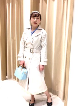 「Te chichi TERRASSE（テチチテラス）のアイテム（トレンチコート）」を使った、kloopさん（レディース・162cm）の冬コーディネート