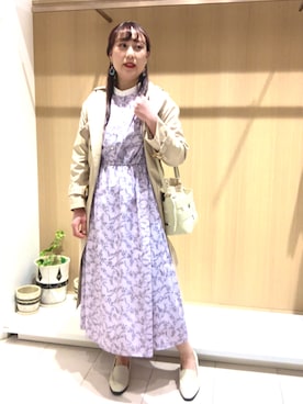 「Te chichi TERRASSE（テチチテラス）のアイテム（トレンチコート）」を使った、kloopさん（レディース・162cm）の春コーディネート