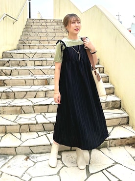 「Te chichi TERRASSE（テチチテラス）のアイテム（ワンピース/ドレス）」を使った、kloopさん（レディース・162cm）の秋コーディネート