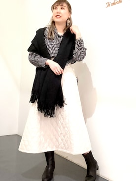 「キルトスカート」｜kloopさん（レディース・162cm）の冬コーディネート