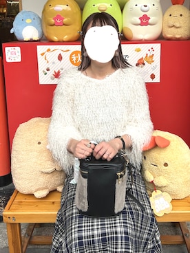 「DISCOAT（ディスコート）のアイテム（カーディガン/ボレロ）」を使った、kloopさん（レディース・162cm）の秋コーディネート