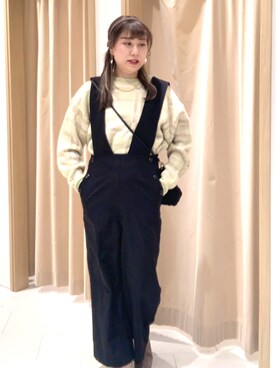 「Te chichi TERRASSE（テチチテラス）のアイテム（オールインワン・サロペット）」を使った、kloopさん（レディース・162cm）の冬コーディネート