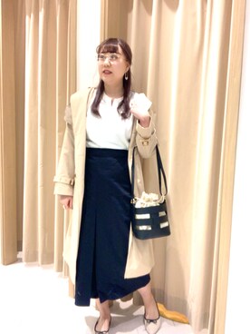 「Te chichi TERRASSE（テチチテラス）のアイテム（トレンチコート）」を使った、kloopさん（レディース・162cm）の冬コーディネート