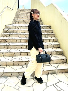 「コーデュロイパンツ」｜「アイテム（その他）」を使った、kloopさん（レディース・162cm）の秋コーディネート