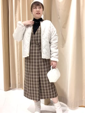「ジレ」｜「アイテム（ブルゾン）」を使った、kloopさん（レディース・162cm）の秋コーディネート