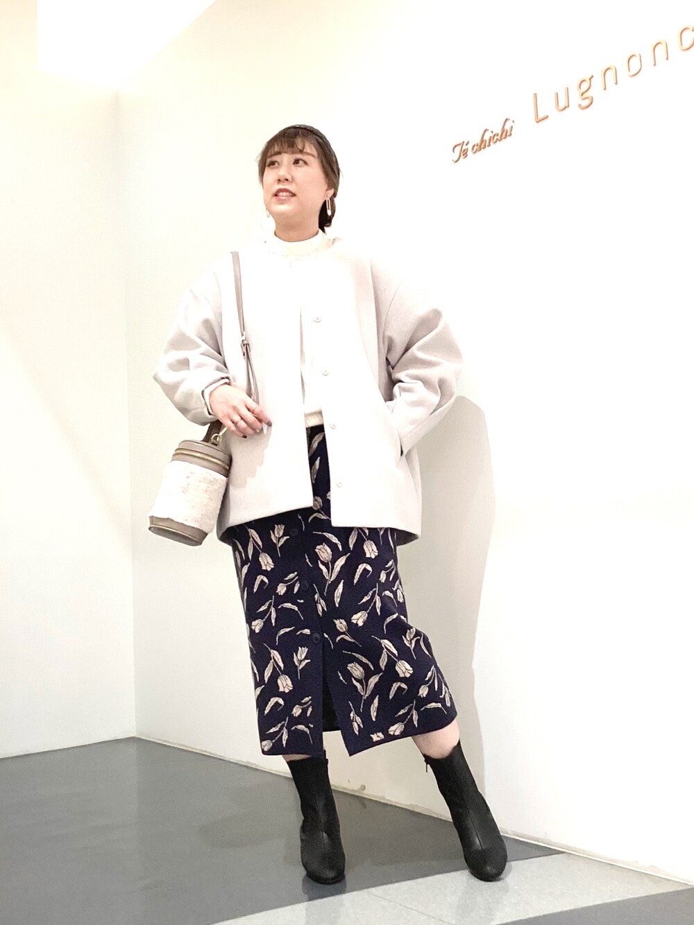 セットアップ ニットセーター 花柄 ジャカードスカート 花柄ジャカードニットスカート(セットアップ可)を使った人気