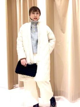 「Te chichi TERRASSE（テチチテラス）のアイテム（ノーカラーコート）」を使った、kloopさん（レディース・162cm）の冬コーディネート
