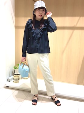 「Te chichi TERRASSE（テチチテラス）のアイテム（帽子）」を使った、kloopさん（レディース・162cm）の春コーディネート