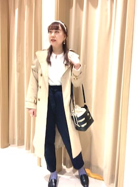 「Te chichi TERRASSE（テチチテラス）のアイテム（トレンチコート）」を使った、kloopさん（レディース・162cm）の冬コーディネート