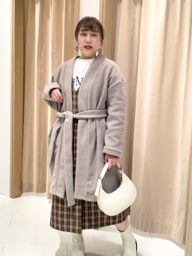 「ハーフムーンバック」｜「アイテム（その他アウター）」を使った、kloopさん（レディース・162cm）の秋コーディネート