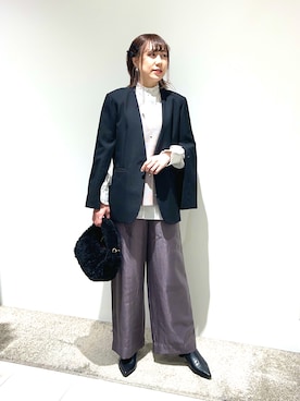 「Te chichi（テチチ）のアイテム（ノーカラージャケット）」を使った、kloopさん（レディース・162cm）の秋コーディネート