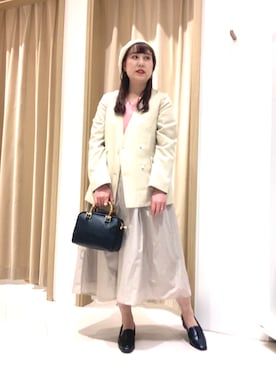「タフタスカート」｜「アイテム（ジャケット/アウター）」を使った、kloopさん（レディース・162cm）の冬コーディネート