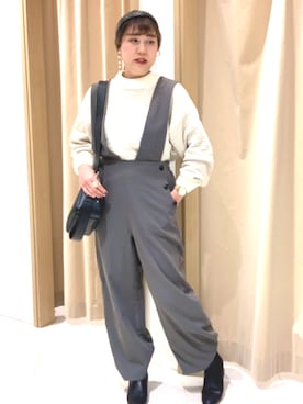 「Te chichi TERRASSE（テチチテラス）のアイテム（オールインワン・サロペット）」を使った、kloopさん（レディース・162cm）の冬コーディネート