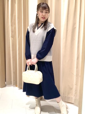 「Vネック」｜kloopさん（レディース・162cm）の秋コーディネート