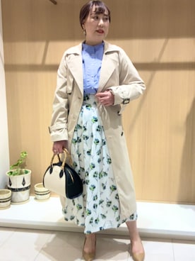 「Te chichi（テチチ）のアイテム（トレンチコート）」を使った、kloopさん（レディース・162cm）の春コーディネート