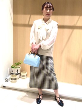 「シア―ブラウス」｜「アイテム（その他）」を使った、kloopさん（レディース・162cm）の春コーディネート