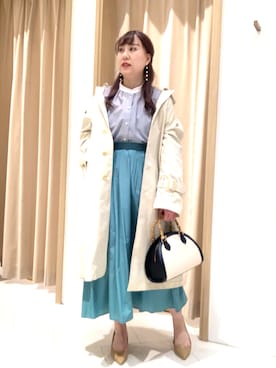 「Te chichi（テチチ）のアイテム（ステンカラーコート）」を使った、kloopさん（レディース・162cm）の冬コーディネート