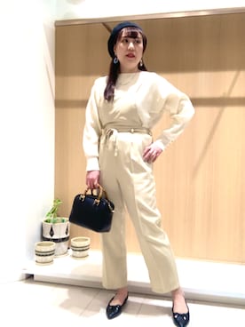 「Te chichi TERRASSE（テチチテラス）のアイテム（オールインワン・サロペット）」を使った、kloopさん（レディース・162cm）の冬コーディネート