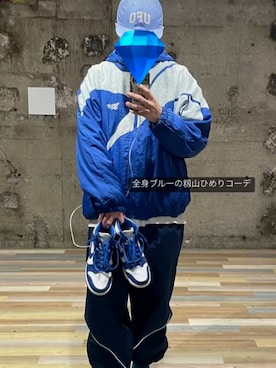 「Reebok（リーボック）のアイテム（ナイロンジャケット）」を使った、ぎゅうたんさん（メンズ・178cm）の冬コーディネート