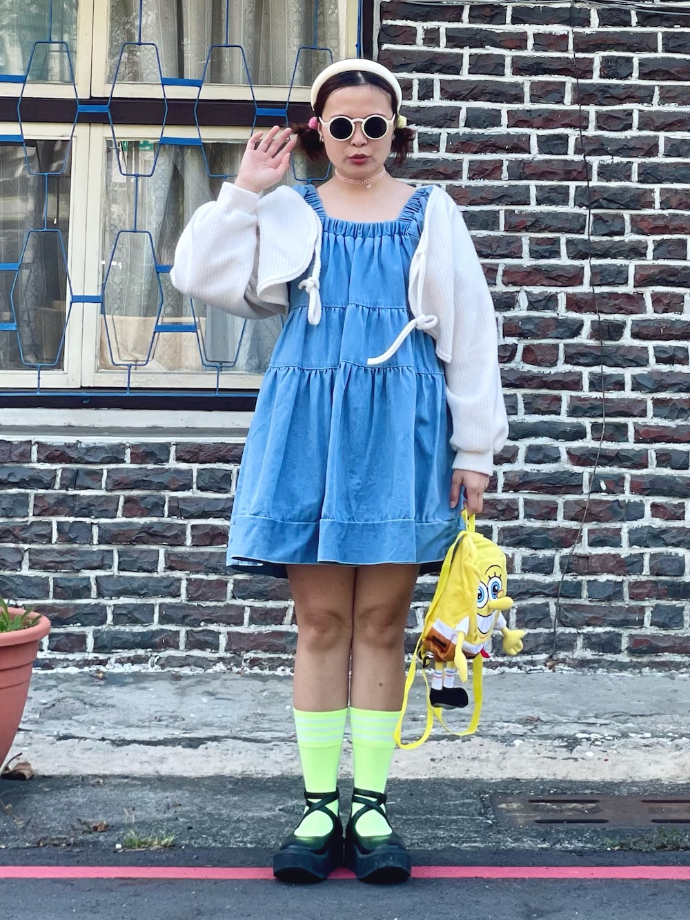 「丹寧」｜「TOKYO BOPPERのアイテム（シューズ、ブラック系）」を使った、★Yuki☆ 🇹🇼さん（レディース・157cm）の春コーディネートの1枚目の写真