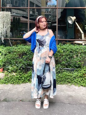 「blue」｜「アイテム（ワンピース/ドレス）」を使った、★Yuki☆ 🇹🇼さん（レディース・157cm）の夏コーディネート