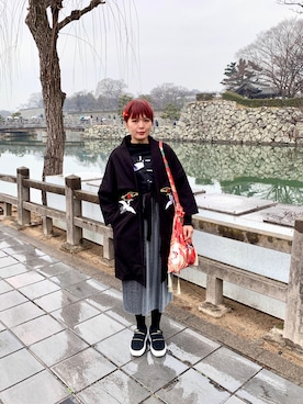 「VINTAGE（ヴィンテージ）のアイテム（ノーカラージャケット）」を使った、★Yuki☆ 🇹🇼さん（レディース・157cm）の春コーディネート