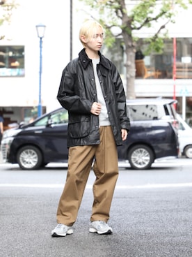「バブアー」｜「アイテム（アクセサリー）」を使った、setup7_menさん（メンズ・176cm）の秋コーディネート