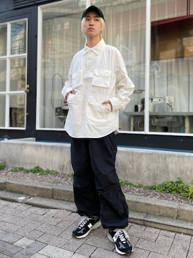 「アイテム（ミリタリージャケット、ホワイト系）」を使った、setup7_menさん（メンズ・176cm）の冬コーディネート