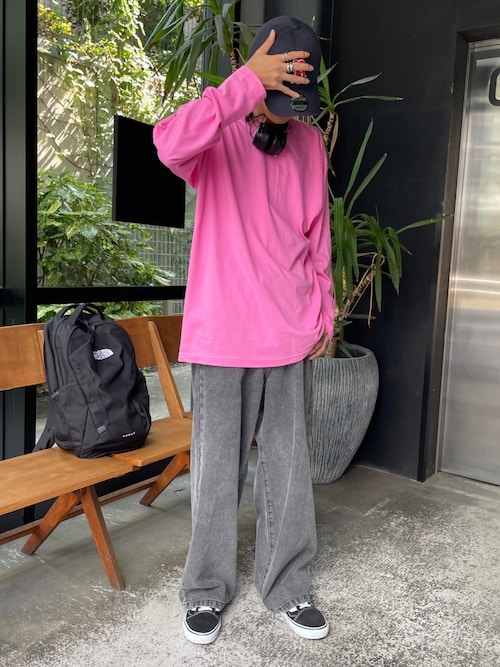 セール】【SETUP7】ルーズストレートケミカルウォッシュデニム