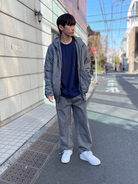 「DISCUS（ディスカス）のアイテム（スウェット）」を使った、setup7_menさん（メンズ・176cm）の冬コーディネート