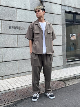 「ユニクロ」｜「アイテム（セットアップ）」を使った、setup7_menさん（メンズ・184cm）の春コーディネート