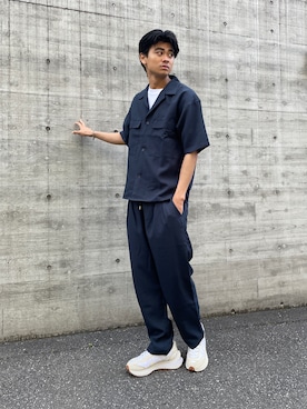 「ユニクロ」｜「アイテム（セットアップ）」を使った、setup7_menさん（メンズ・184cm）の春コーディネート