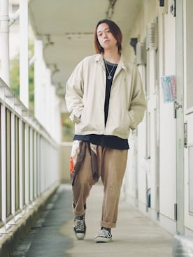 「アイテム（その他、ホワイト系）」を使った、よりさん（メンズ・178cm）の冬コーディネート