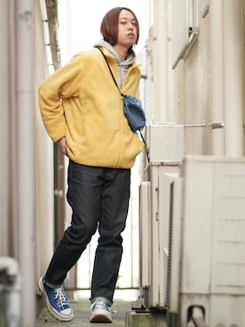 「アイテム（その他、ホワイト系）」を使った、よりさん（メンズ・178cm）の冬コーディネート