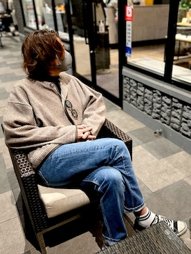 「アイテム（その他、ホワイト系）」を使った、よりさん（メンズ・178cm）の秋コーディネート
