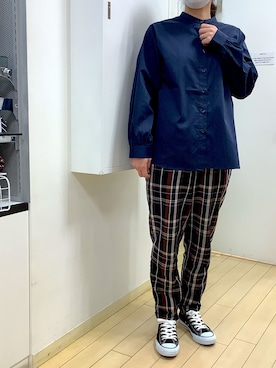 「デニムライク」｜BRICK HOUSE シャツ工房 大泉学園ゆめりあ店さん（レディース・163cm）の秋コーディネート