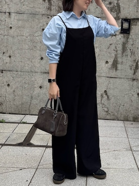 「アイテム（ボストンバッグ、グレー系）」を使った、yktさん（レディース・158cm）の秋コーディネート