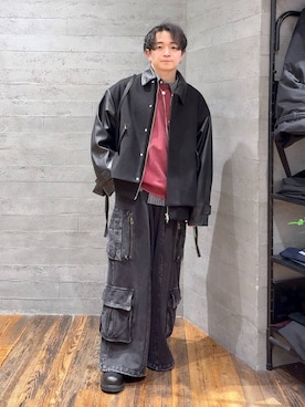 「HARE（ハレ）の【MADE IN JAPAN】ツイストリング(HARE)（リング）」を使った、HARE     もりたいさん（メンズ・168cm）の冬コーディネート