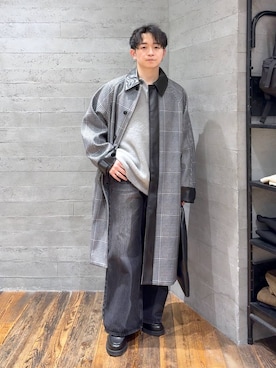 「アイテム（ステンカラーコート）」を使った、HARE     もりたいさん（メンズ・168cm）の秋コーディネート