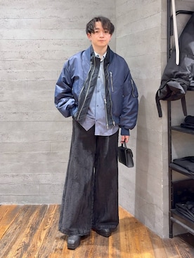 「アイテム（MA-1）」を使った、HARE     もりたいさん（メンズ・168cm）の冬コーディネート