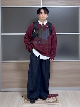 「アイテム（バックパック/リュック）」を使った、HARE     もりたいさん（メンズ・168cm・20代）の秋コーディネート
