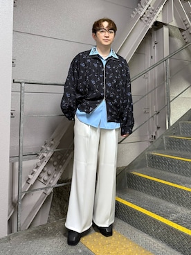 「HARE（ハレ）のアイテム（スラックス）」を使った、HARE     もりたいさん（メンズ・168cm）の春コーディネート