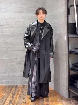 「アイテム（トレンチコート）」を使った、HARE     もりたいさん（メンズ・168cm）の秋コーディネート