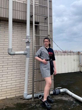 「oversize」｜「アイテム（アクセサリー）」を使った、範範さん（レディース・157cm）の夏コーディネート