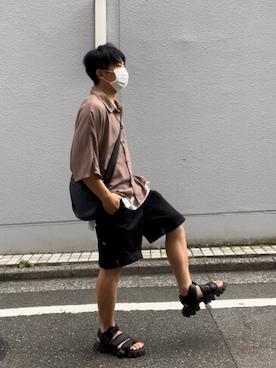 「フォロー、イイネ、お気に入り登録お願いします♡」｜「アイテム（サンダル）」を使った、MASAYAさん（メンズ・160cm）の夏コーディネート