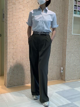 「アイテム（ビジネスシャツ）」を使った、BRICK HOUSE シャツ工房 葛西アリオ店さん（レディース・170cm）の夏コーディネート