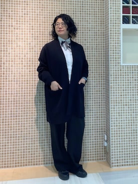 「アイテム（ビジネスシャツ）」を使った、BRICK HOUSE シャツ工房 葛西アリオ店さん（レディース・163cm）の冬コーディネート